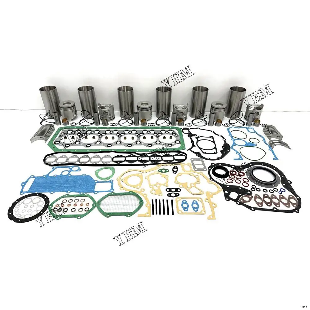 6D34 Rebuild Kit With Cylinder Gasket Kit Bearings Piston Rings Liner for Mitsubishi