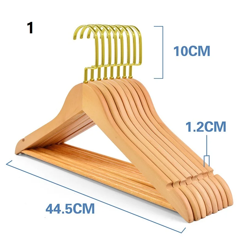 2022 Wholesale Black Wooden Coat Hangers Antislip Wood Hanger For