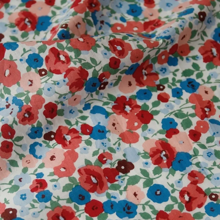 Оптовая продажа Женская юбка из хлопчатобумажной ткани с цветочным принтом