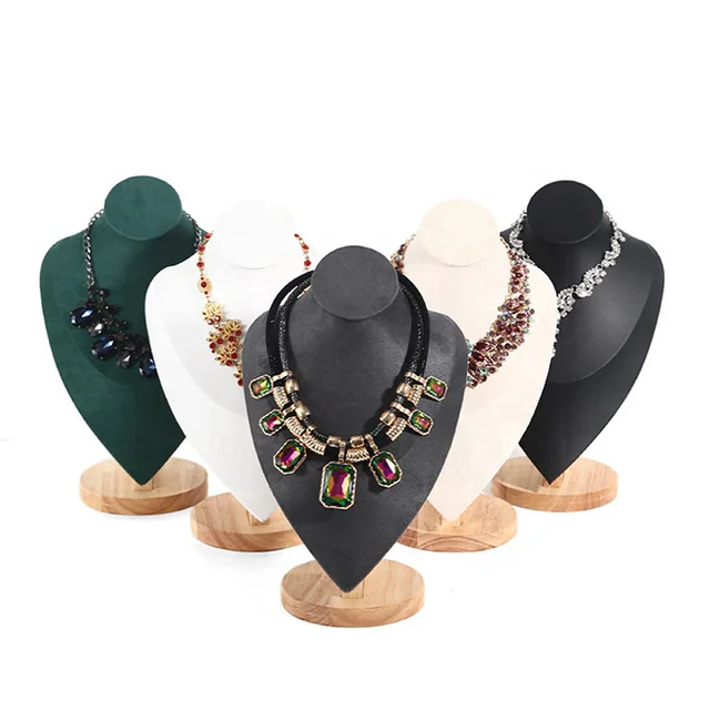 High quality velvet mannequin model display stand holder pendant chain necklace stand jewellery display  for luxury jewelry