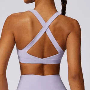 ODM OEM Custom Plus Size Sports Bra for Women Strappy High Support Sport Bra Top Fitness High Quality Gym High Impact Sports Bra