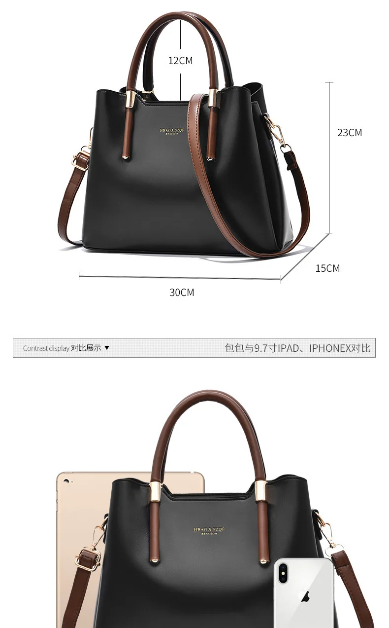 Simple Design Pure Color All-match Daily Use Women Ladies Hand Bags Handbags Large Capacity Shoulder Crossbody Bag