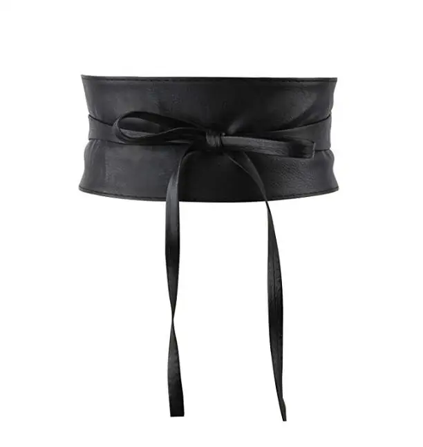 Wide Leather Belt Woman Boho Waist Wrap Belt Dress Belt 