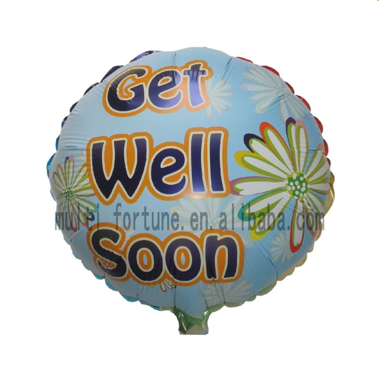 oem get well soon design mylar balloon
