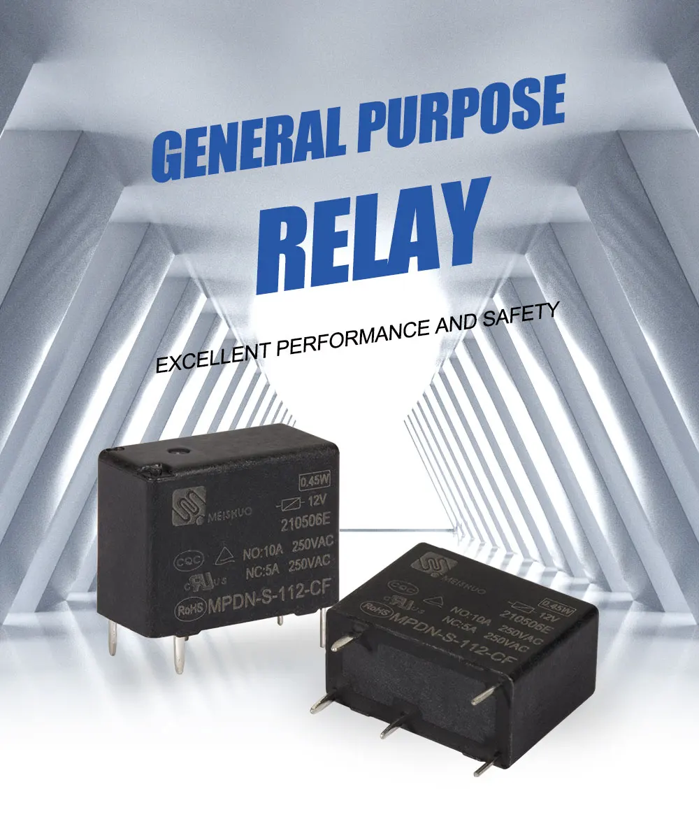 Meishuo MPDN 250VAC Miniature 4PIN Relay 24V DC 0.2W 10A 1A Contact Protective Switch Electromagnetic Relay