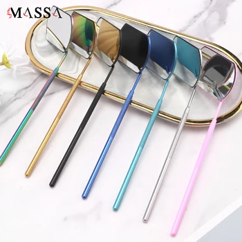 MASSA Grafting Eyelash Extension Mirror Hand Held Stainless Steel Lash Mirrors Superior Makeup Mirror