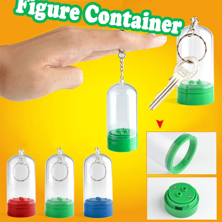 Key Chain Ring Mini Figure Display Box Figure Show Box Building Blocks Phone Pendant DIY MOC Bricks Toys for Gift