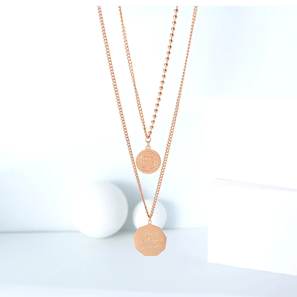 Round Titanium Steel Rose Gold Small 