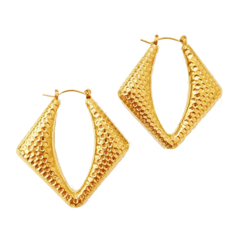 18K Gold Plated Square Earrings
