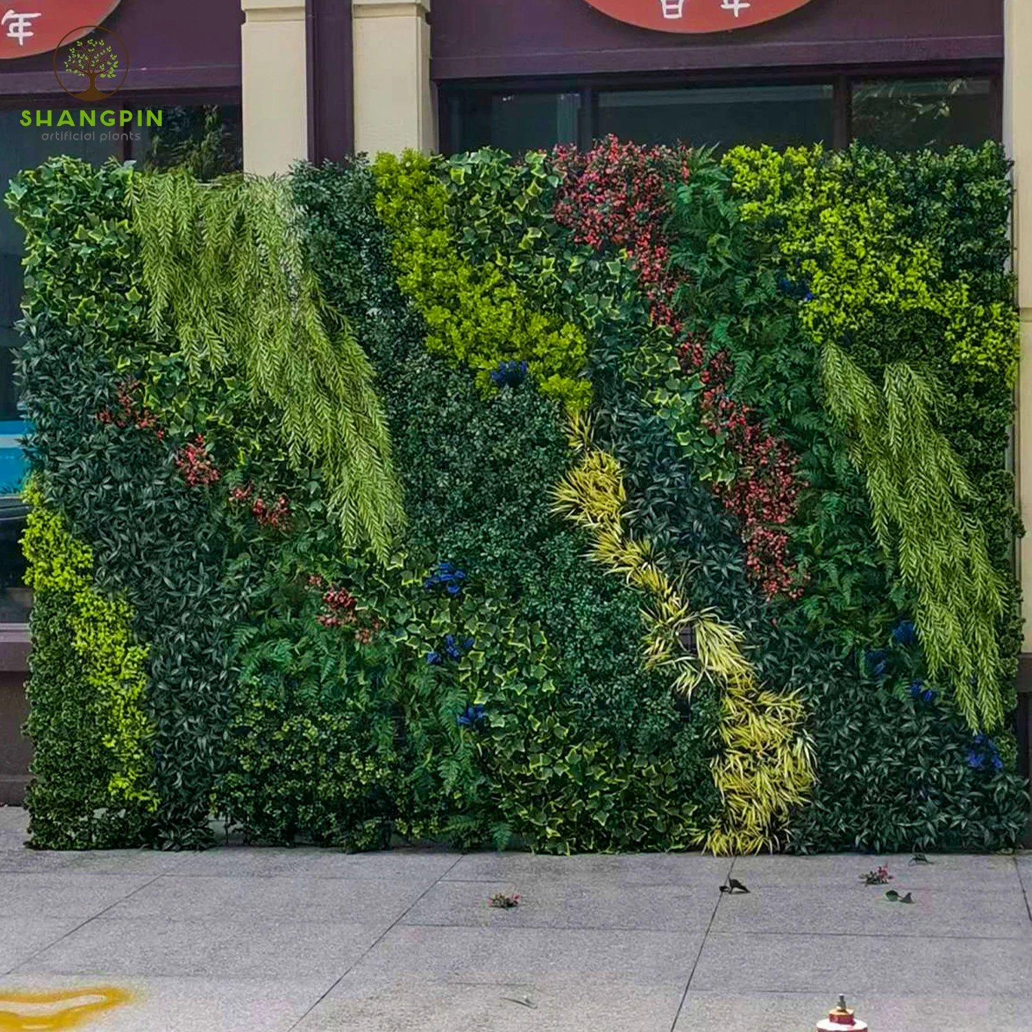 Customized Size Artificial Panel Hedges Roll Plastic Boxwood Grass