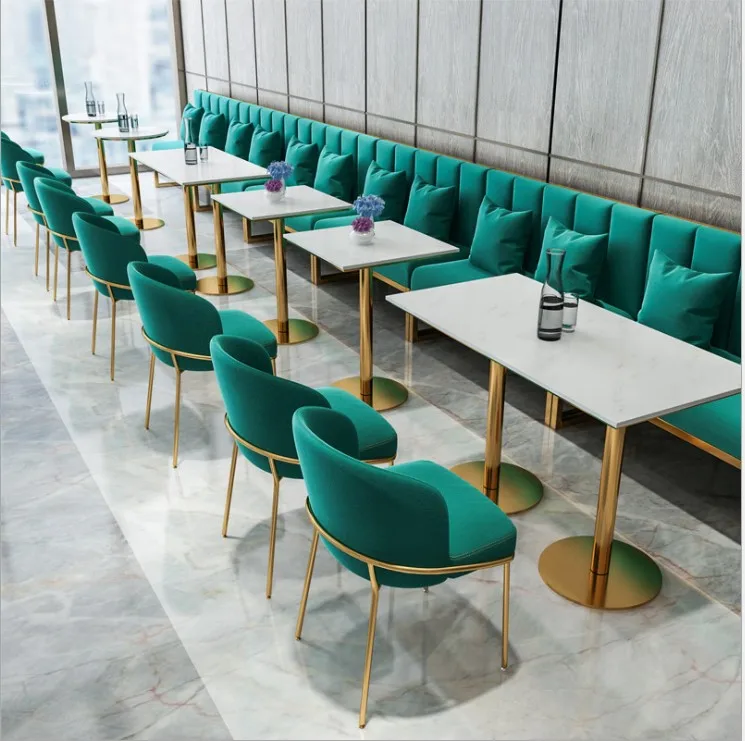 Modern Interior Restaurant Design Metal Furniture Dining Cafe Restaurant Table and Chairs Furniture