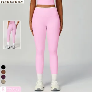 YISHENHON Ladies New Butt Lift Tights Gym Yoga Leggings High Waist Pants for Women Nylon Spandex Running Fitness Sport Pants