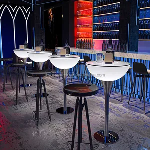 New Design Outdoor LED Table Waterproof Lighted Color-Changing Cocktail bar Table for Party