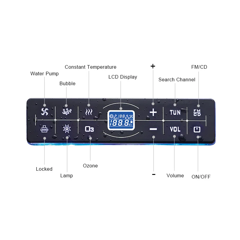 Spa Pool Touch Screen IPX6 Massage Bathtub Controller Temperature Control Box