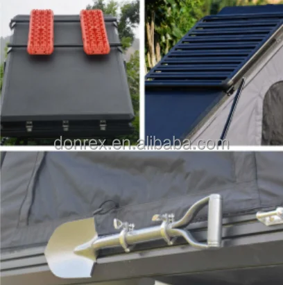 4x4 ऑफरोड वाटरप्रूफ कैम्पिंग क्लैमशेल त्रिकोण हार्ड टॉप टॉप टेंट आउटडोर वाहन छत टॉप टेंट 8