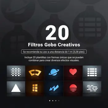 NEEWER Basics 20W RGB Linterna Fotografa Con 4 Colores Y 20 Filtros GOBO, FL20 detail image