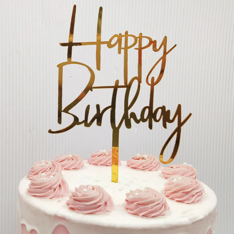 Акриловий топпер для торта «Щасливого дня народження» — безпосередньо від фабрики, прикраси для тортів на день народження, оптові декоративні приладдя для випічки