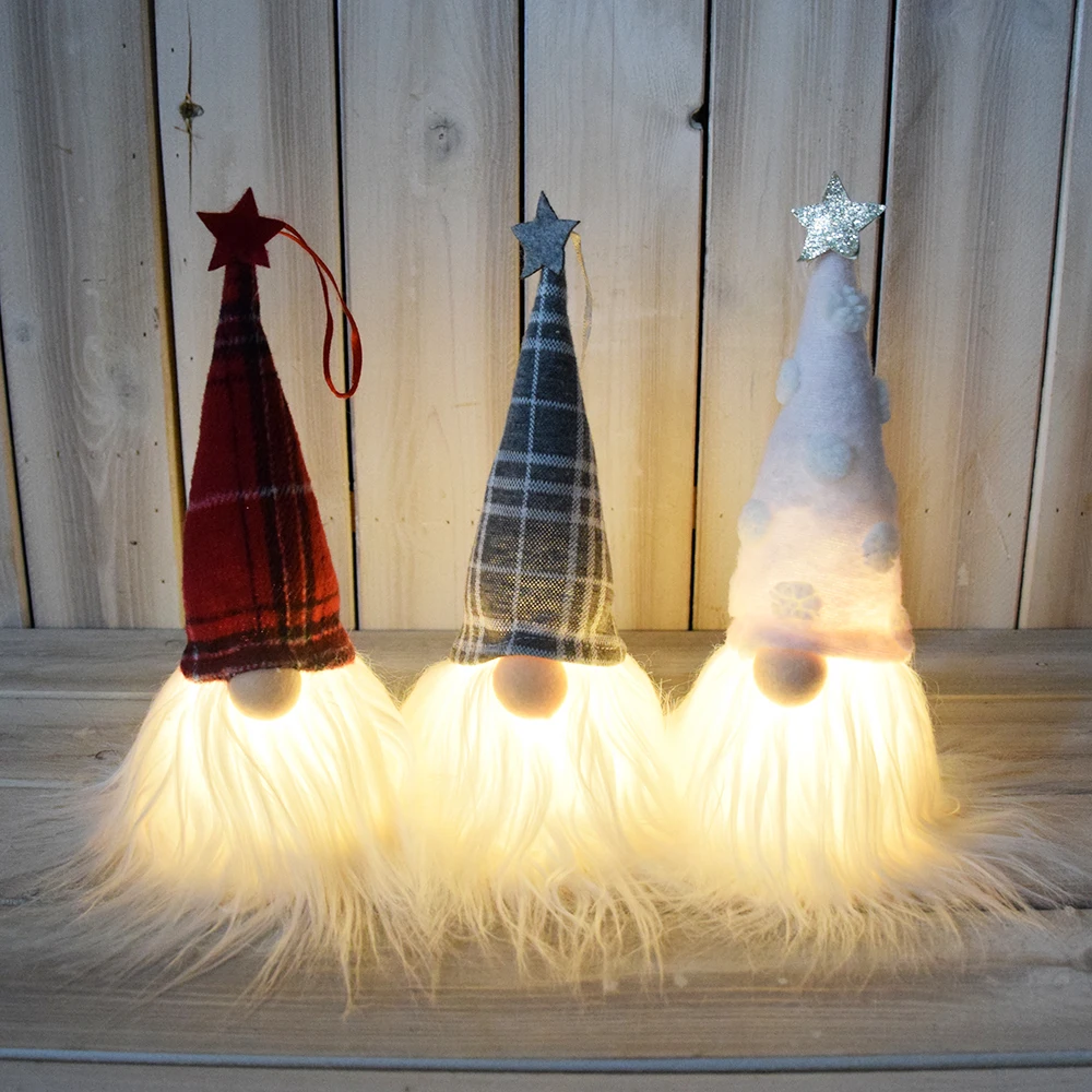 2024 украшения для рождественской елки ручной работы Adornos Navidad очаровательные световые маленьких шведских гномов
