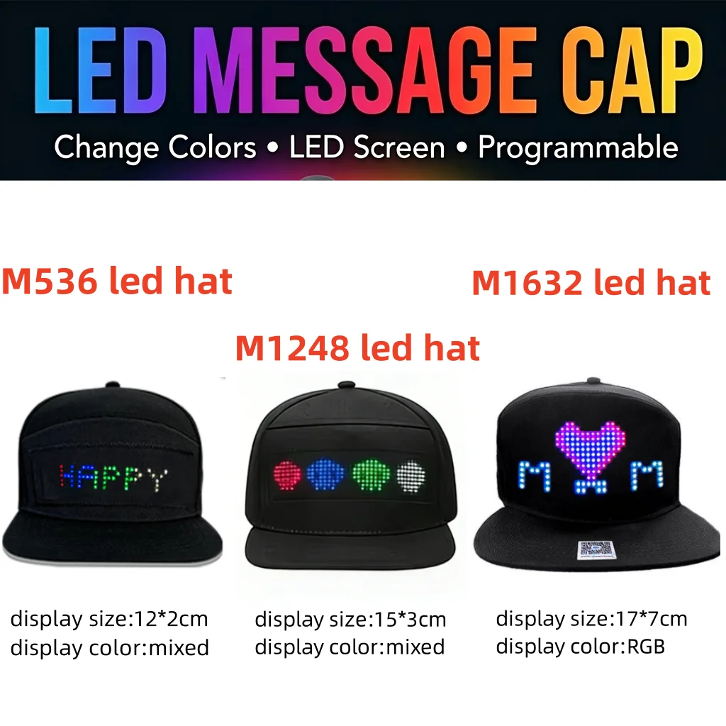 Customizable LED Lighting Cap - Smart Baseball Cap with  display picture 1