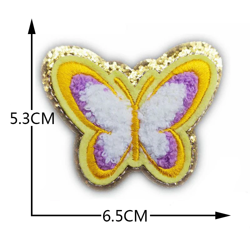 Butterfly Iron On Chenille Golden Glitter Patches - Buy Butterfly Iron On  Chenille Golden Glitter Patches Product on