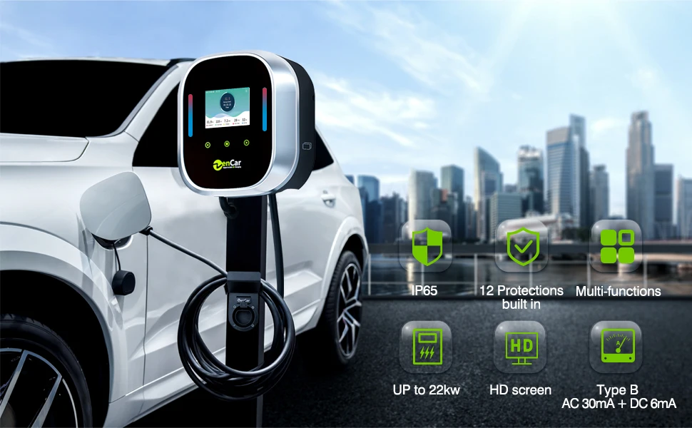 Zencar Wallbox 32a 22kw Ev Charger Fast Home Ev Wall Mounted Charging ...