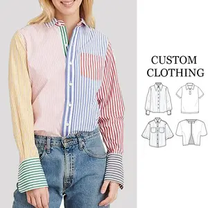 Custom Shirts Clothing Manufacturer OEM/ODM Low Moq Small Orders Blouses Cotton Linen Shirts Elegant Custom Women's Blouses
