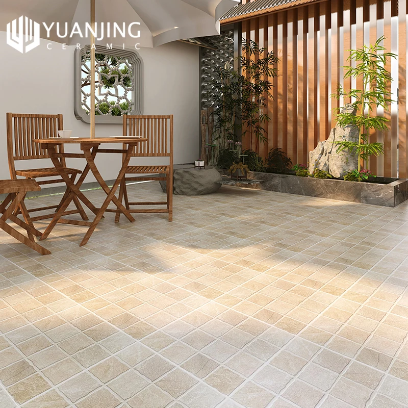Stone-Look Tile Multicolour Slate Outdoor Tile 40 X 40 Cm Grey Rust Porcelain Outdoor Floor Tile for Balcony Porch Yard