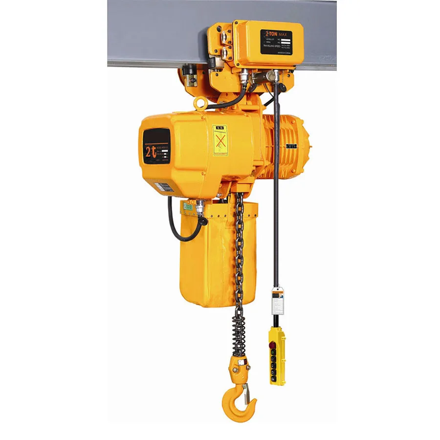 Electric Chain Hoist Construction Lifting Machine Remote Control with Electric Trolley Single Speed 500kg Capacity 4 Movements