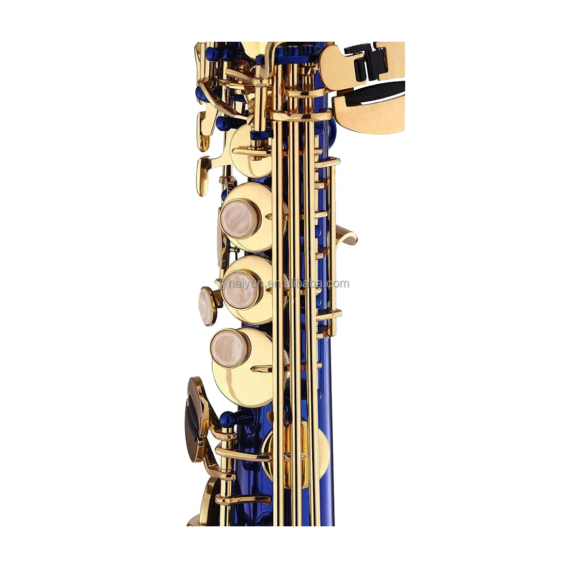 Seasond La Sax Soprano Saxophone - Blue Body, Gold Keys