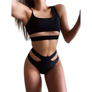 Cikini 2021  High Waist Crotchless Swimwear Two Piece Brazilian Bikini Swimwear Manufacturing Company
