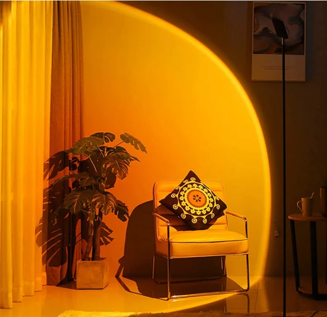 led日落投影落地架光彩虹投影仪摄影背景气氛气氛灯用于游戏室家庭