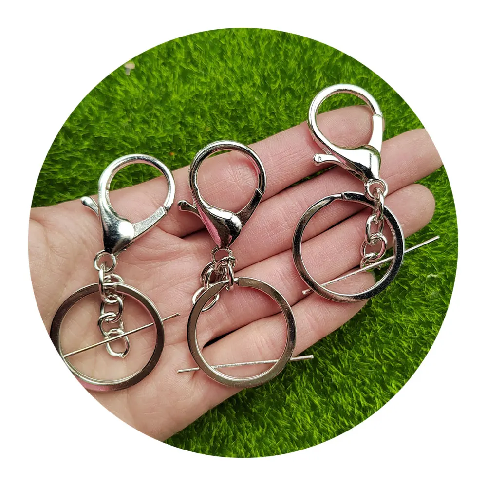 Wholesale Metal Key Ring Lobster Clasp Alloy Key Hook With Chain Gold  Sliver Color Split Key Ring Keychain