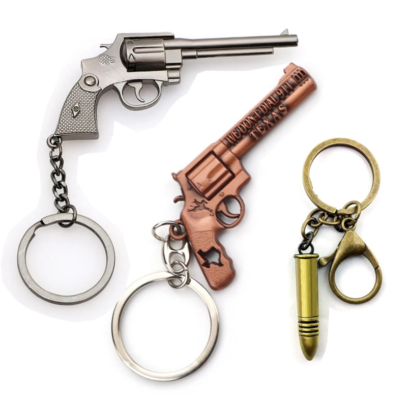 2pcs Thelma and Louise Pistol Gun Custom Stainless Steel Best Friend  keychains (Round) at  Men's Clothing store