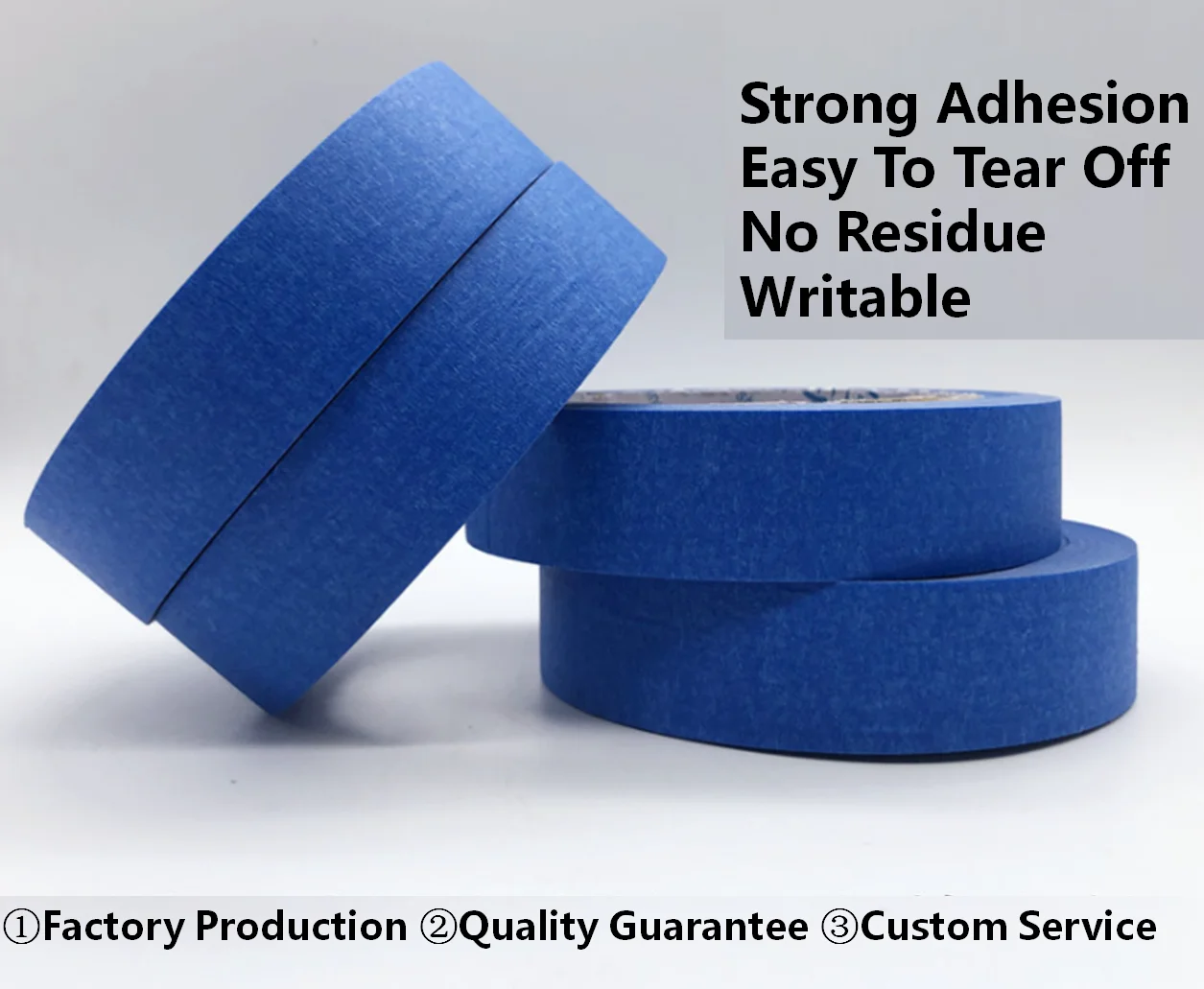 Heat Resistant Uv 14 Days Blue Crepe Paper Painters Masking Tape For