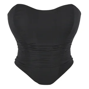 GX8246 Fashion 2026 Vintage Unique Street Wear Sleeveless Slim Fit Lace-up Hollow Out Women Tube Sexy Tight Corset Tops