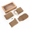 Set de caja de regalo de cuatro piezas de yute amarillo
