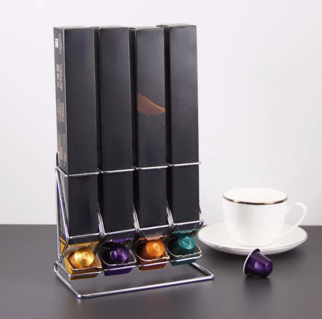 DS1292 Countertop Coffee Pod Display Stand Dispensing Capsules Pods Storage Shelves Rack Metal Wire Coffee Capsules Holder