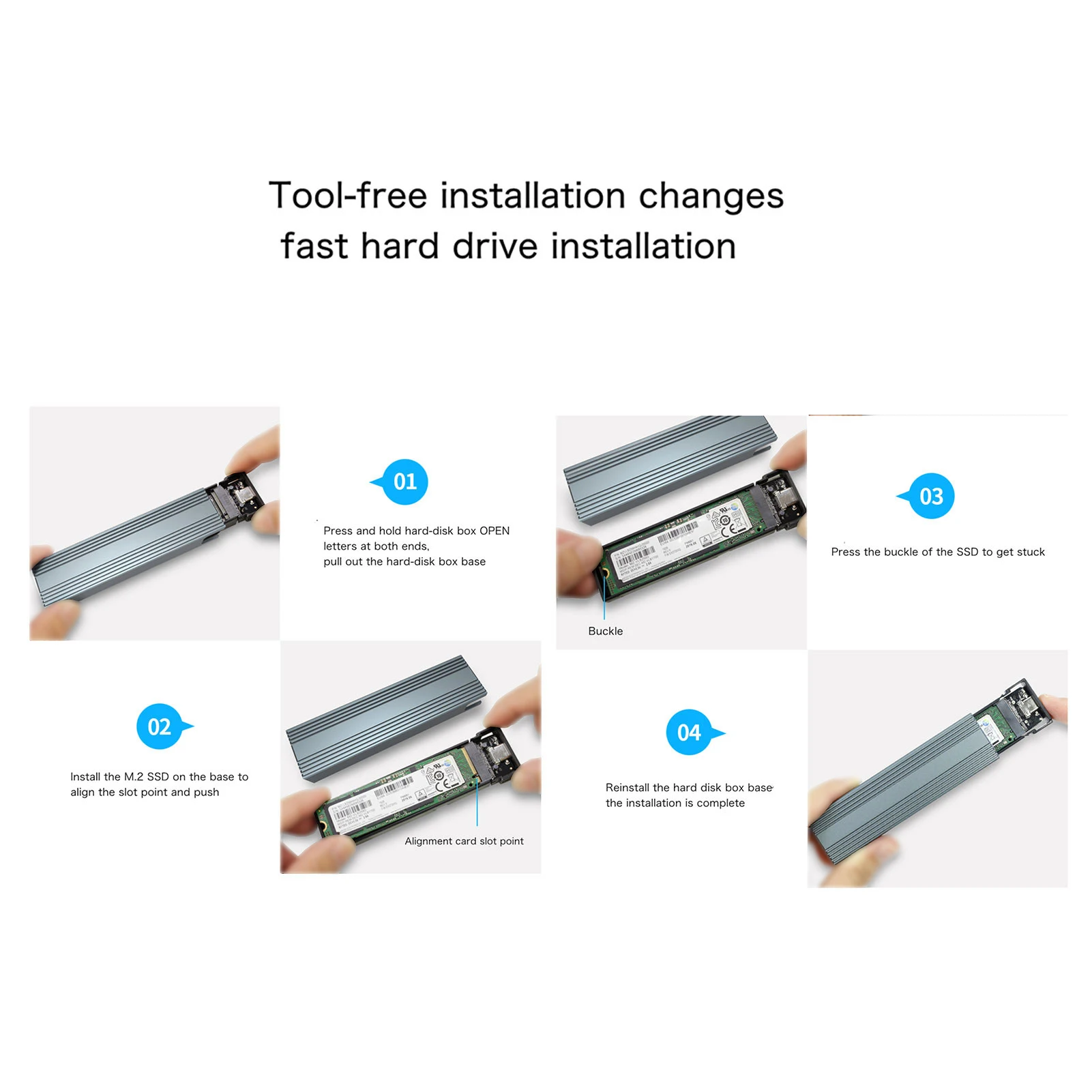 If you are searching for a supplier of a product with perfect quality control and highly competitive prices, which gives you an advantage in expanding your local market, then contact us now!  Competitive suppliers of  Tool Free Usb3.1 Type C 10Gbps M2 Sata/pcie Dual Protocol Ngff Ssd External Hard Drive Case B M Key Ngff M.2 Nvme Ssd Enclosure