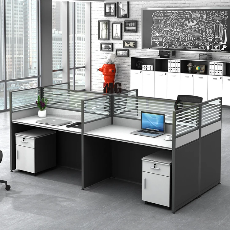 Wooden Staff Working Table Cubicles Desk Modern Office Work Station Modular Office Workstation