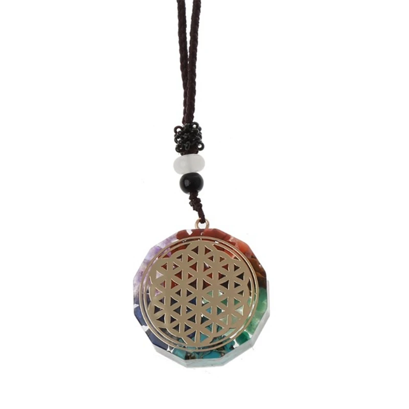 TAMHOPE 7 Chakra Orgonite Pyramid Flower Of Life Pyramid, Protezione EMF Cristalli Di Guarigione Dei Cristalli E Pietre Meditazione Chiaranti Chakra (Extra Large 8cm / 3.15 - Foto 7