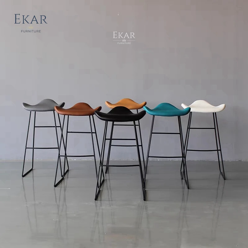 product kitchen breakfast high counter bar stool modern leather velvet bar chairs-59