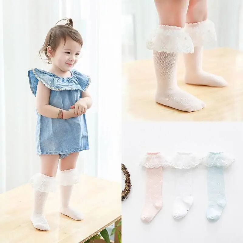 Baby Socks Knee High Baby Girls Lace Ruffle Frilly Knee High Socks