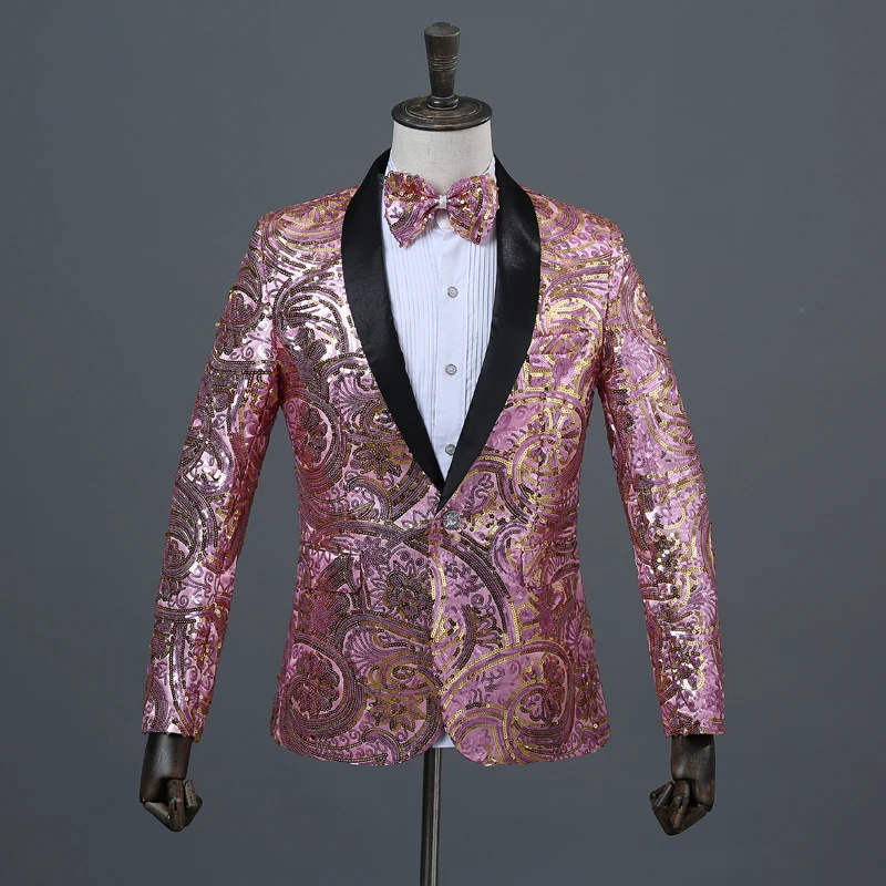 Mens pink sequin jacket best sale