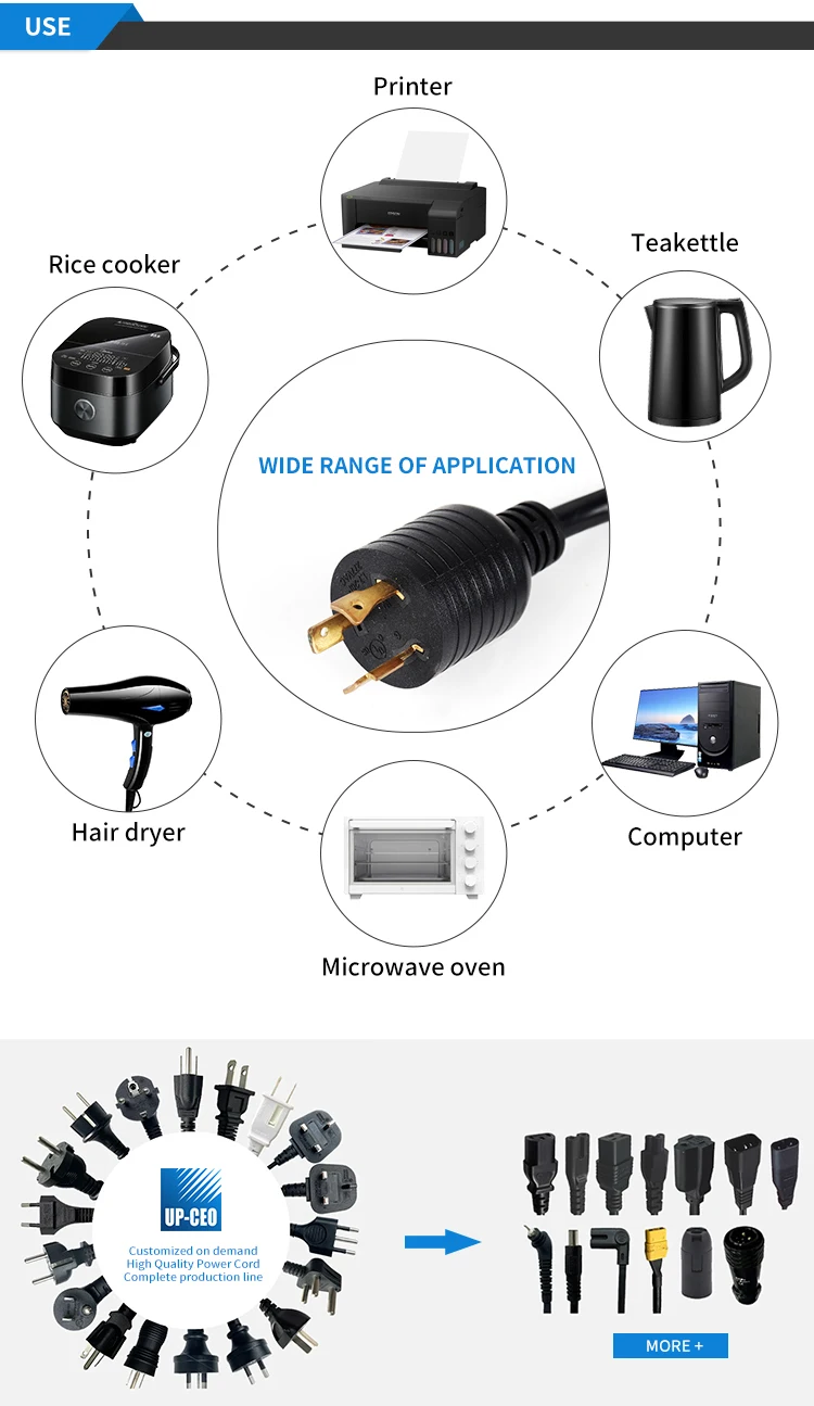 15 Amp Auto Reset 3 Pin 5-15P UL&CUL Plugs Gfci Cable In-line Portable GFCI Extension Cord Power Cord GFCI Plug manufacture