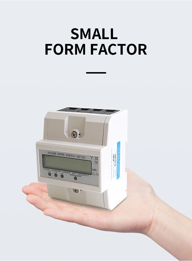 Din Rail 3 Phase 4 Wire Electronic Watt Power Consumption Energy Meter ...