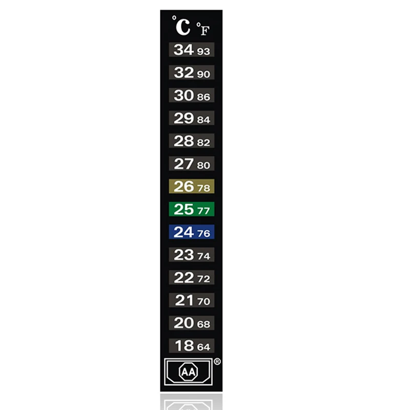 Custom temperature range room temperature LCD thermometer strip sticker