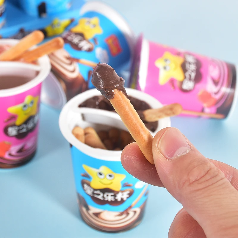 Halal Chocolate Cream Biscuit Stick Cup Dip Choco Jam Dessert Cups
