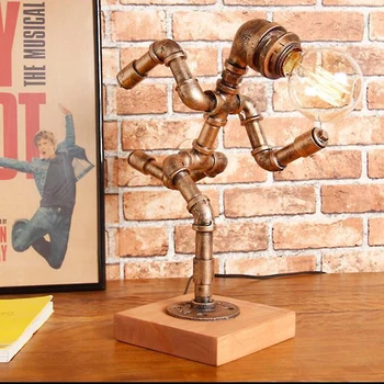 レトロ シェパードのランプ ビンテージレトロスチームパンクテーブル