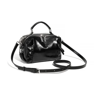 Manufacturer Wholesale Women's Retro Leather Handbags OEM/ODM High-quality Single Shoulder Boston Bag for Ladies Custom logo