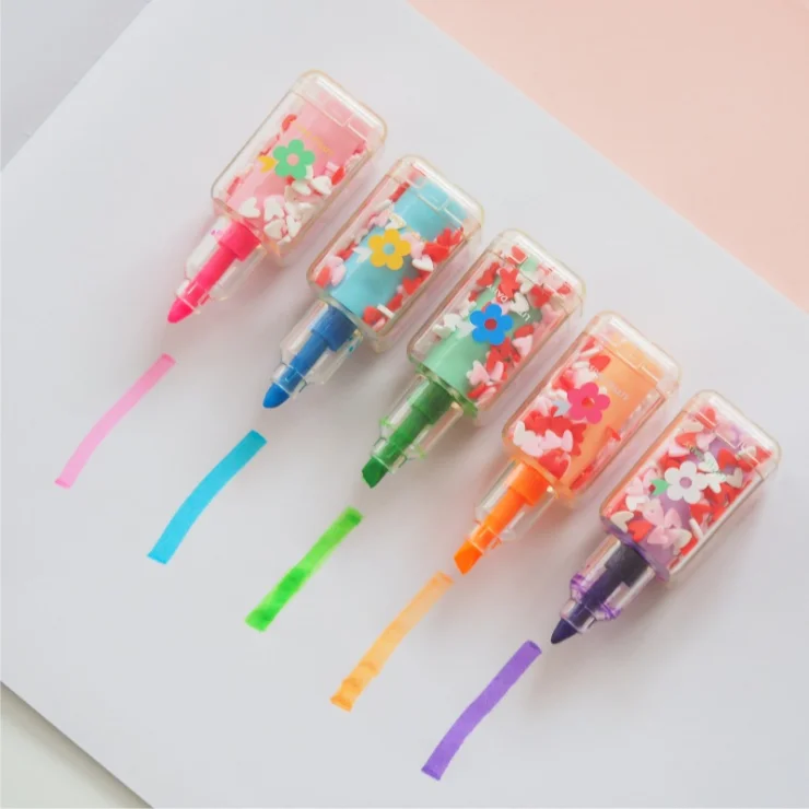 korean stationery art supplies for artist girl painting supplies Hand copy  outline pen Aesthetic gradient cute pens highlighter - AliExpress
